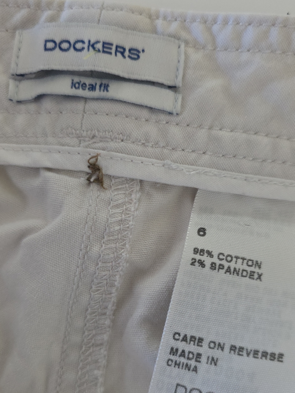 Dockers White Ideal Fit Cotton Blend Pants